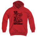 Superman Breaking Chains Line Art Youth Hoodie