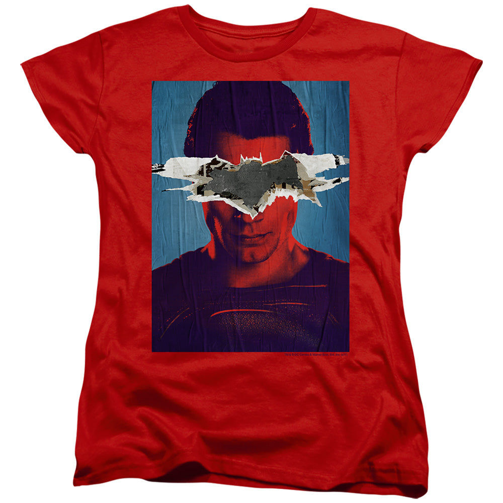 Batman v Superman Superman Poster Womens T-Shirt