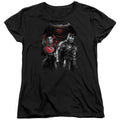 Batman v Superman Stand Off Womens T-Shirt