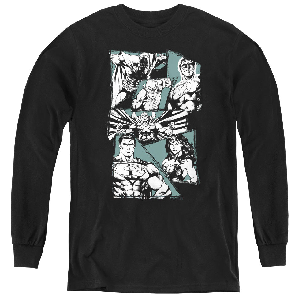 Justice League A Mighty League Youth Long Sleeve T-Shirt