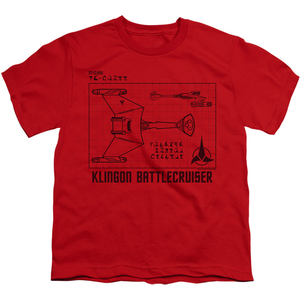 Star Trek Klingon D7 Diagram Youth/Toddler T-Shirt