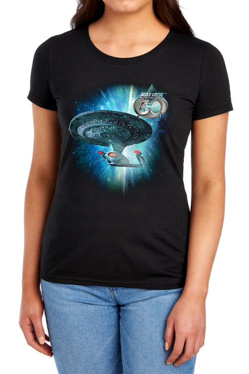 Star Trek Enterprise D Anniversary Womens T-Shirt