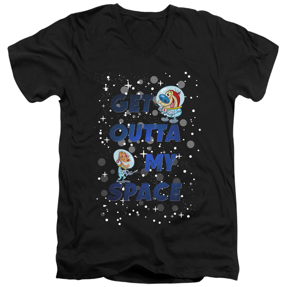 Ren and Stimpy Get Outta My Space V-Neck T-Shirt