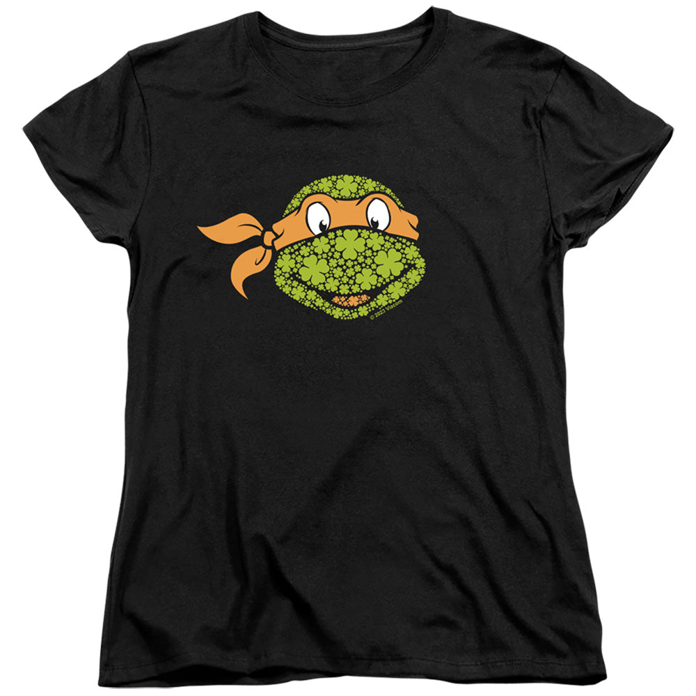 Teenage Mutant Ninja Turtles ST. Patrick's Day Clover Michelangelo Womens T-Shirt