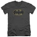 Batman Tattered Logo V-Neck T-Shirt