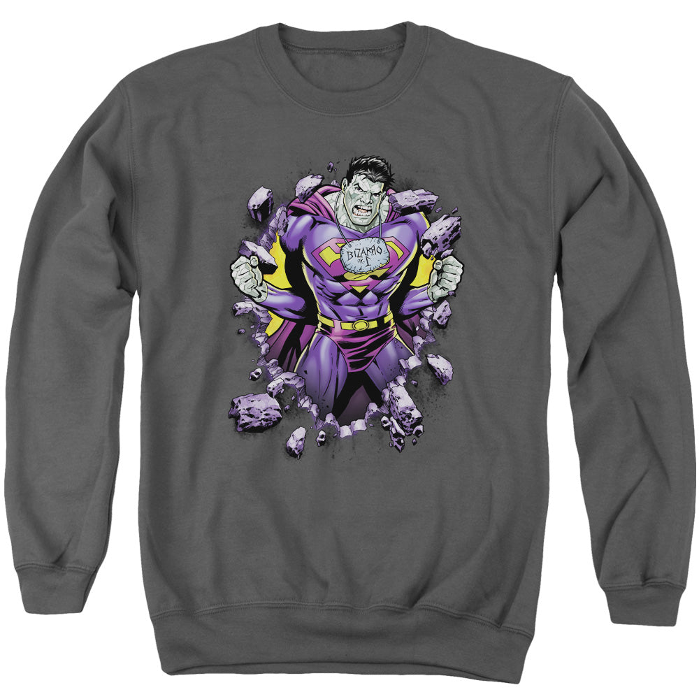 Superman Bizzaro Breakthrough Charcoal Crewneck Sweatshirt