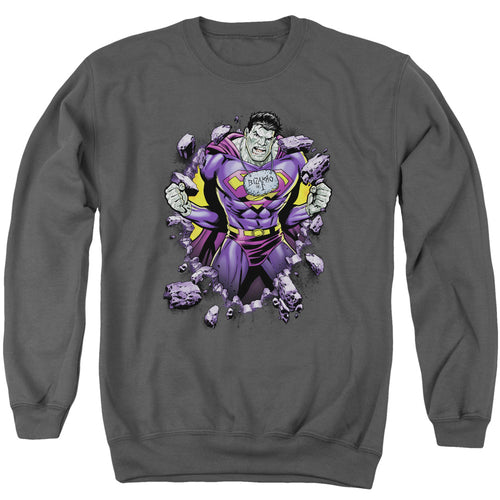 Superman Bizzaro Breakthrough Charcoal Crewneck Sweatshirt