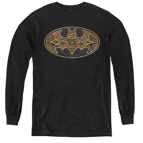 Batman Aztec Bat Logo Youth Long Sleeve T-Shirt