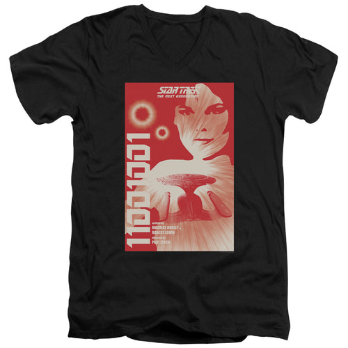 Star Trek 11001001 Black V-Neck T-Shirt