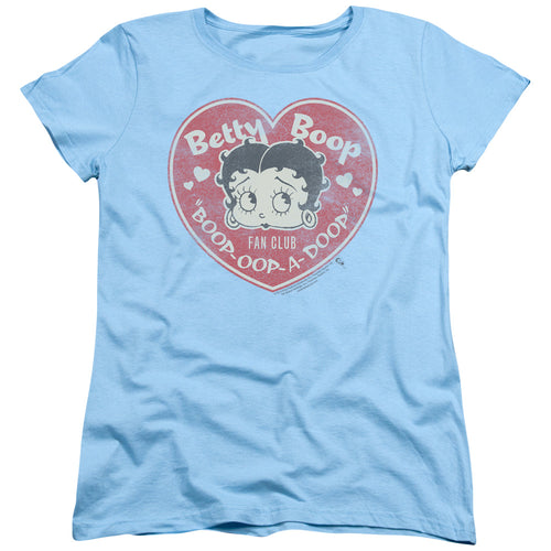 Betty Boop Fan Club Heart Womens T-Shirt