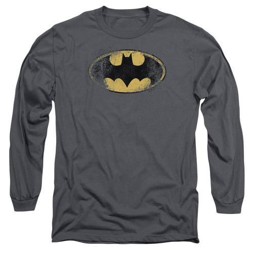 Batman Destroyed Logo Long Sleeve T-Shirt