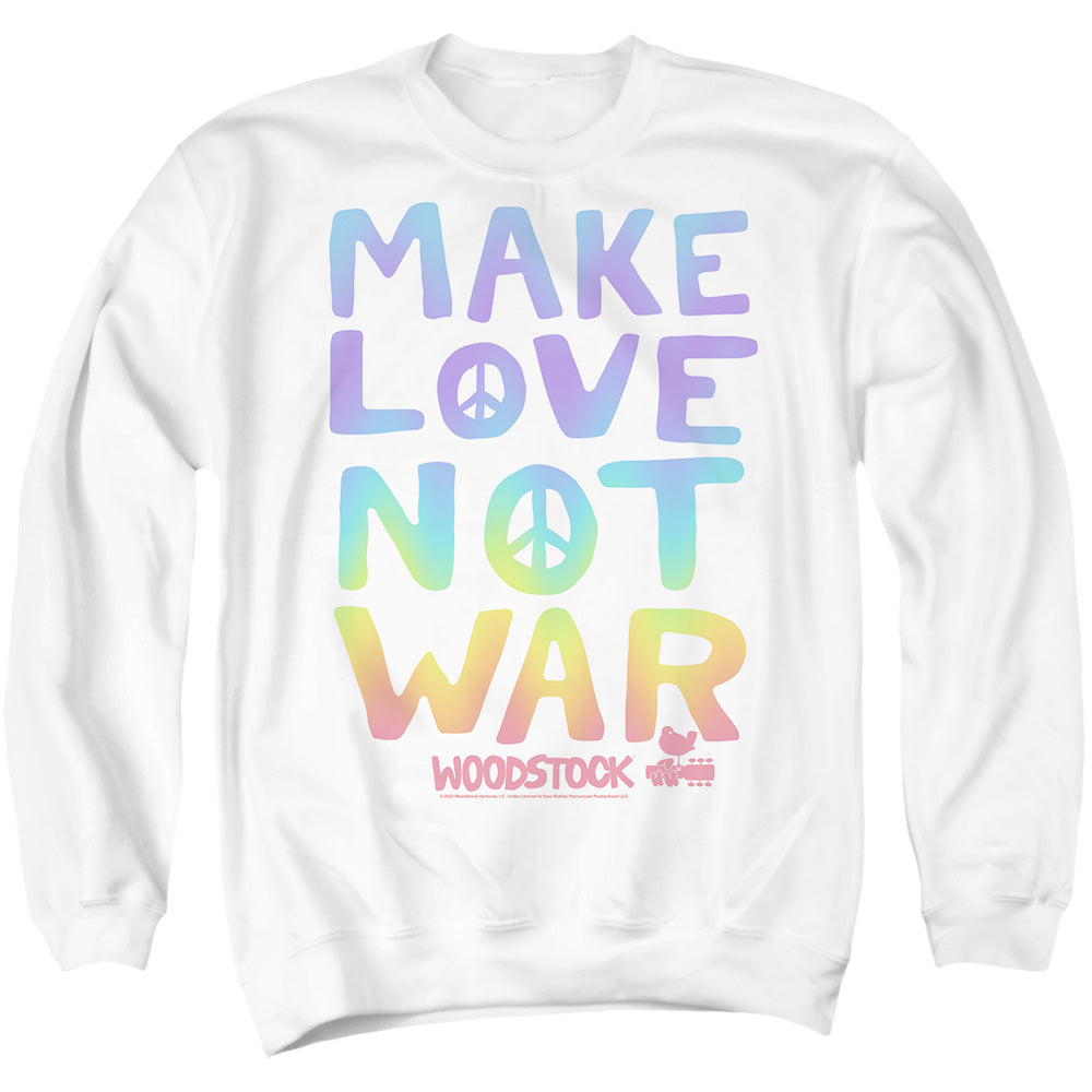 Woodstock Make Love Not War Pastel Crewneck Sweatshirt