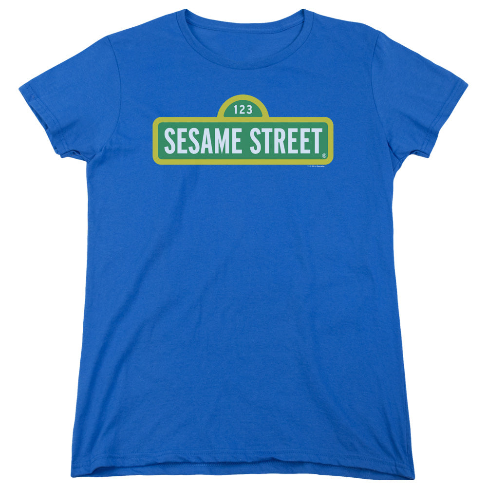 Sesame Street Logo Royal Womens T-Shirt