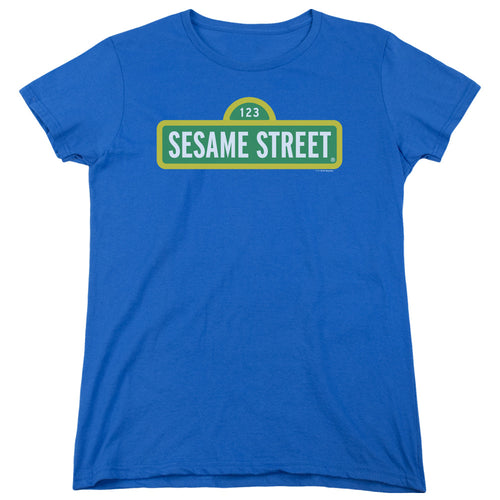 Sesame Street Logo Royal Womens T-Shirt
