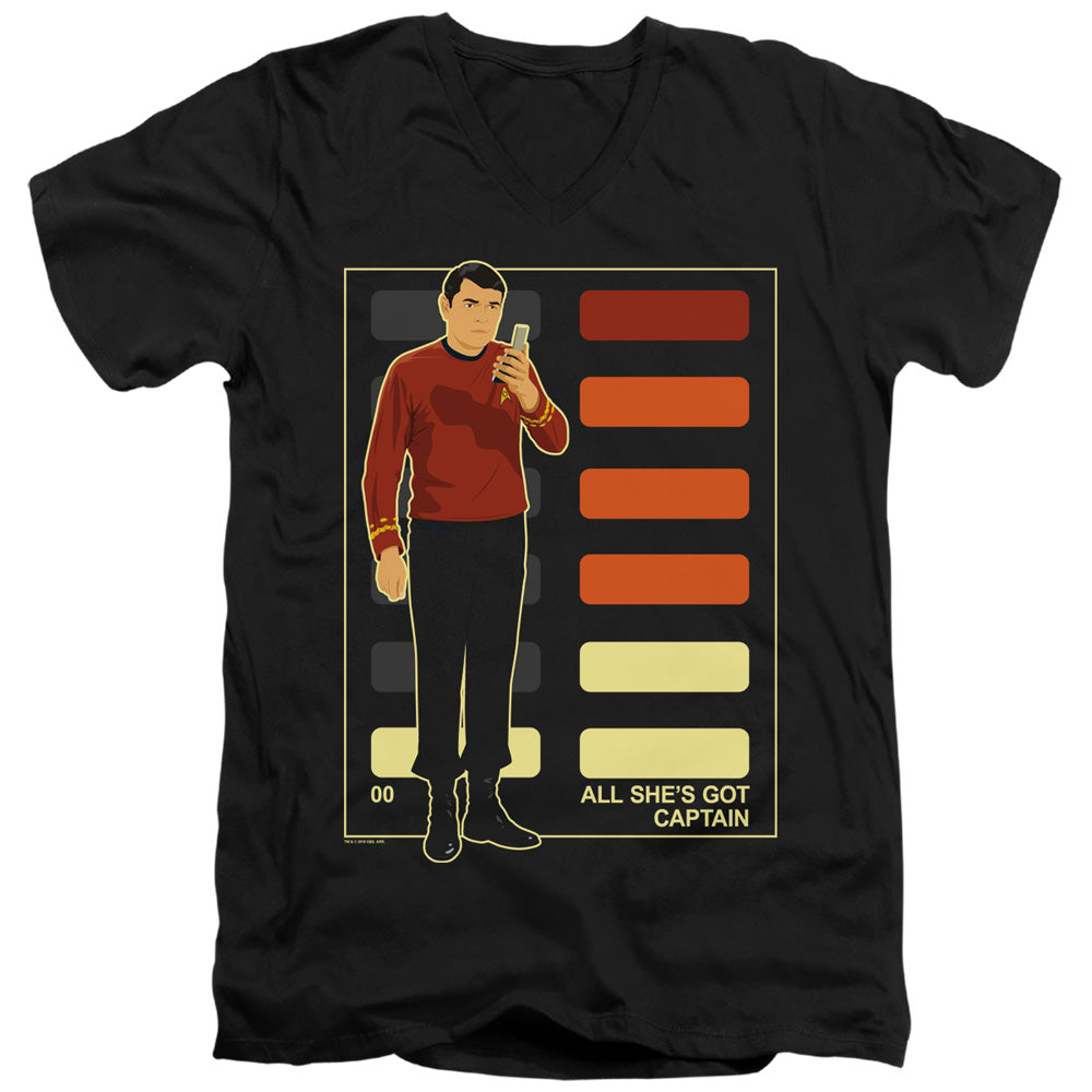 Star Trek Scotty All She's Got Power V-Neck T-Shirt