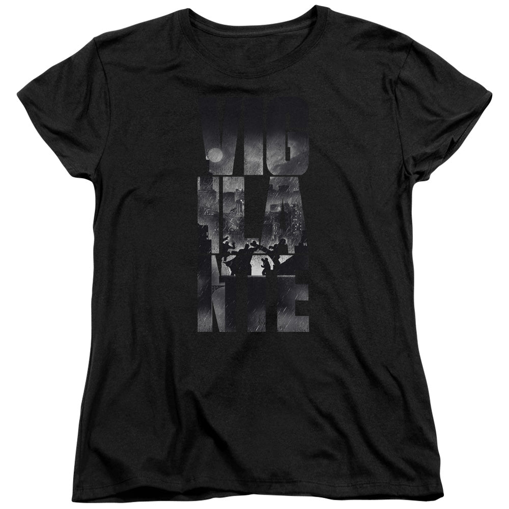 Batman v Superman Rainy Viglante Womens T-Shirt