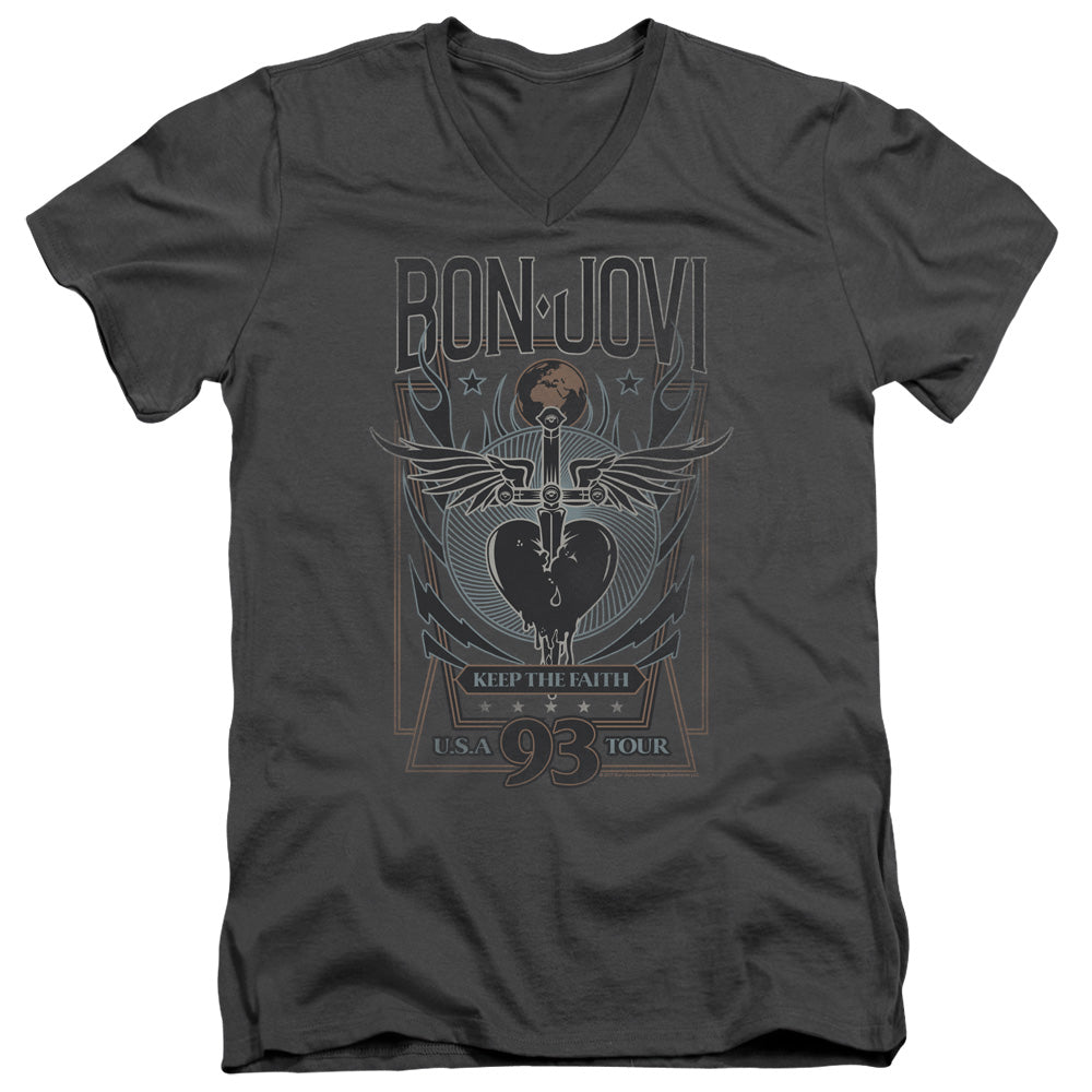 Bon Jovi Keep The Faith V-Neck T-Shirt