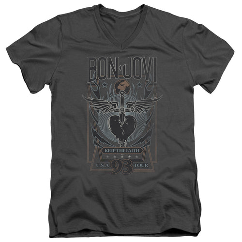 Bon Jovi Keep The Faith V-Neck T-Shirt
