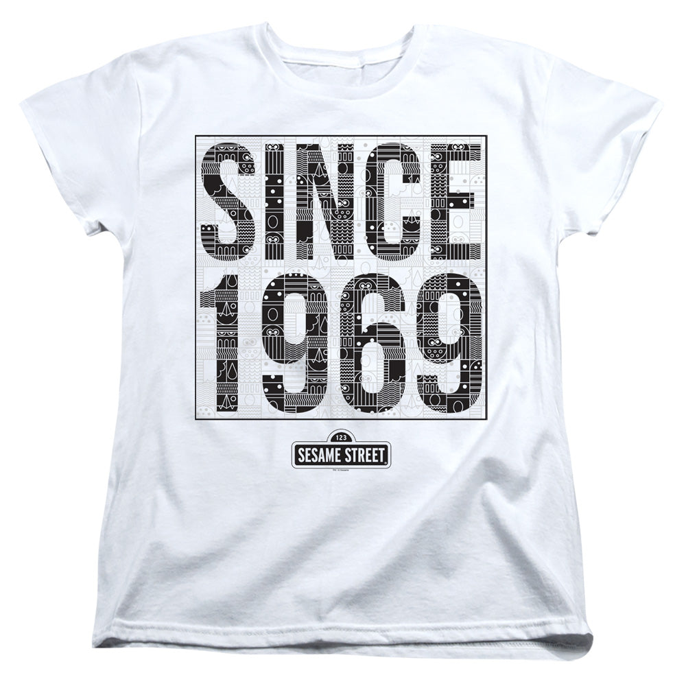 Sesame Street Since 1969 Pattern Womens T-Shirt