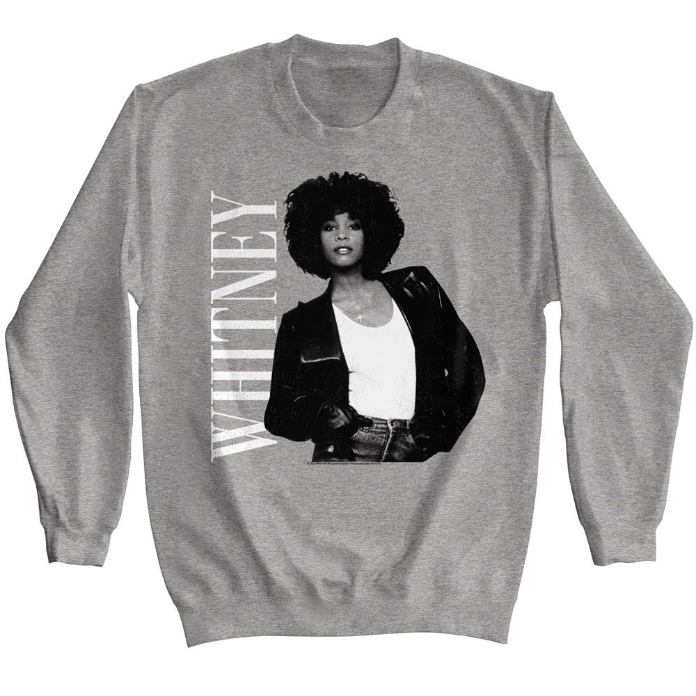 Graphite Whitney Houston sweatshirt featuring Whitney Houston Attitude design