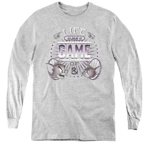 Tom and Jerry Life Is a Game Youth Long Sleeve T-Shirt