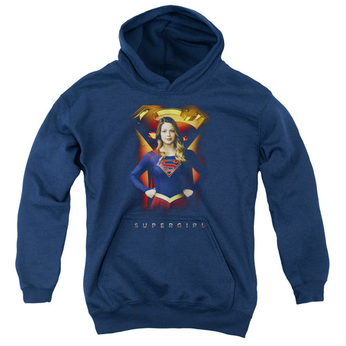 Supergirl Standing Symbol Youth Hoodie