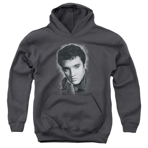 Elvis Presley Grey Portrait Youth Hoodie