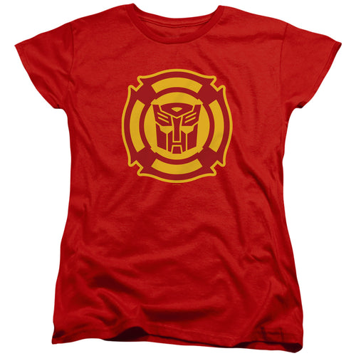 Transformers Rescue Bots Logo Red Womens T-Shirt
