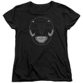 Mighty Morphin Power Rangers Black Ranger Mask Womens T-Shirt