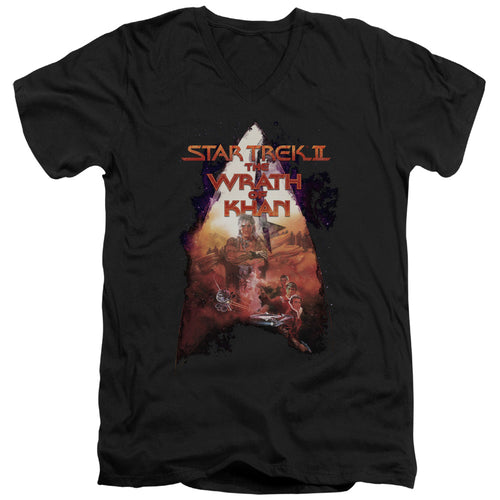 Star Trek The Wrath of Khan Delta Poster V-Neck T-Shirt
