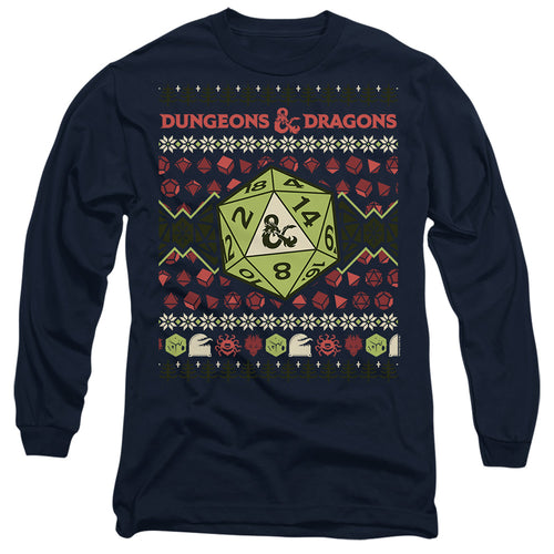 Dungeons & Dragons 20-sided Dice Ugly Christmas Long Sleeve T-Shirt