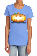 Batman Bat Pumpkin Logo Womens T-Shirt