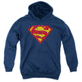 Superman Shattered Shield Navy Youth Hoodie