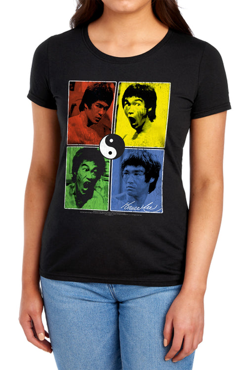 Bruce Lee Enter Color Block Womens T-Shirt