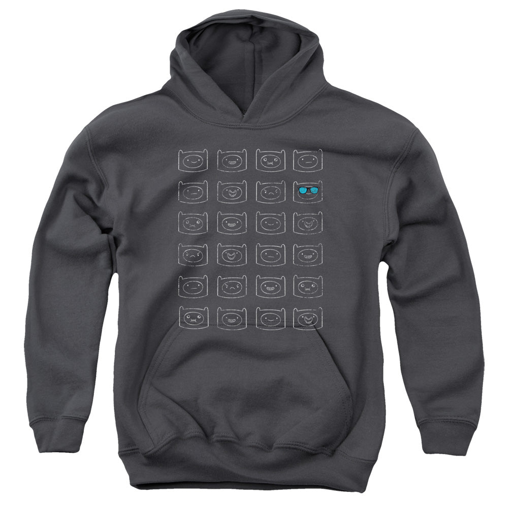 Adventure Time Finn Faces Youth Hoodie