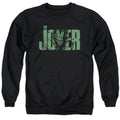 The Batman Joker Text on Black Crewneck Sweatshirt