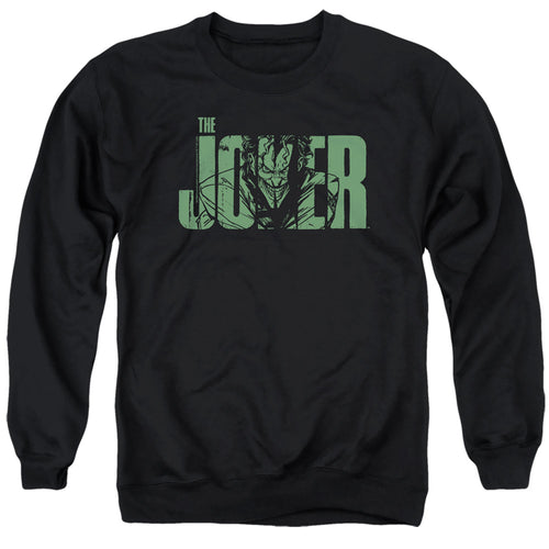 The Batman Joker Text on Black Crewneck Sweatshirt