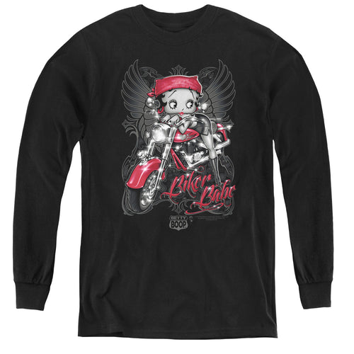 Betty Boop Biker Babe Youth Long Sleeve T-Shirt