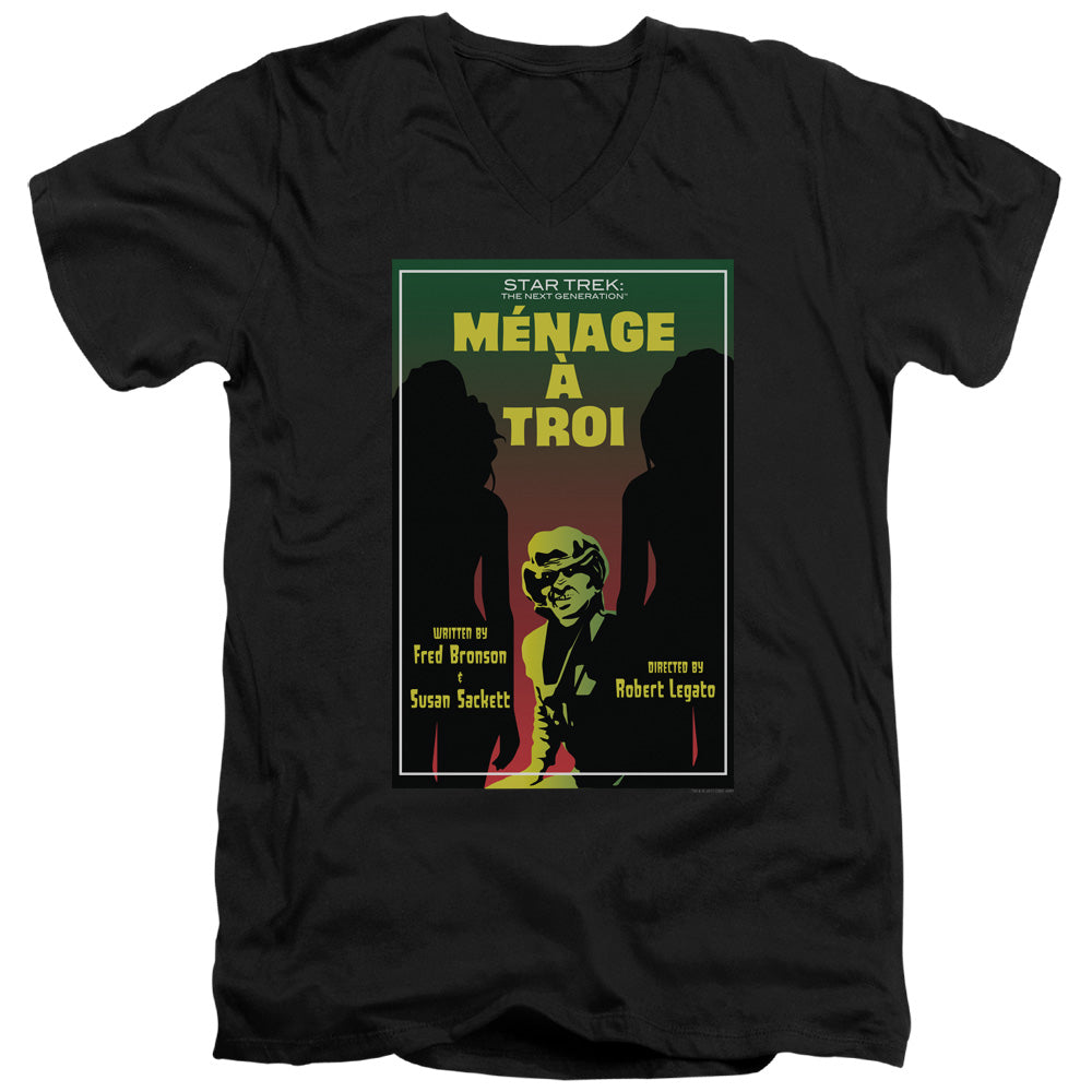 Star Trek Ménage à Troi Black V-Neck T-Shirt