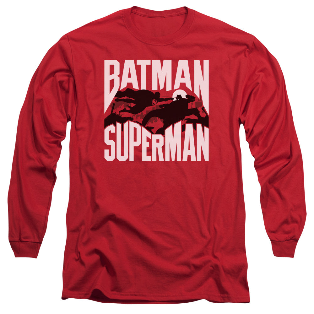 Batman v Superman Silhouette Fight Long Sleeve T-Shirt