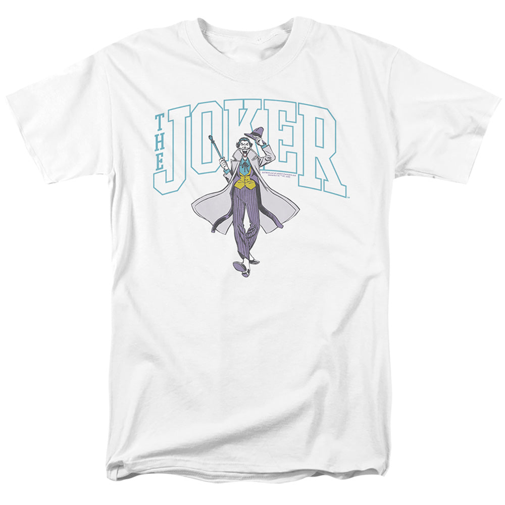 The Batman Joker Varsity on White T-Shirt