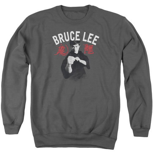 Bruce Lee Ready Charcoal Crewneck Sweatshirt