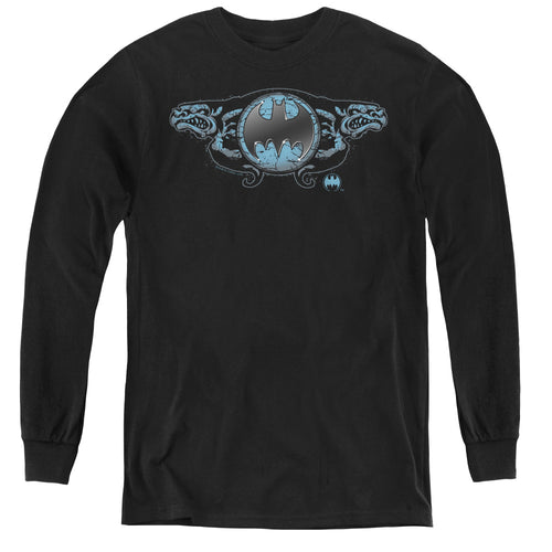 Batman Two Gargoyles Logo Youth Long Sleeve T-Shirt