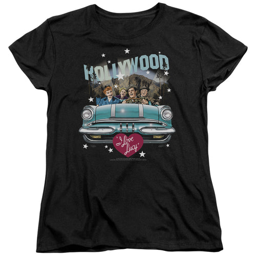 I Love Lucy Hollywood Road Trip Womens T-Shirt