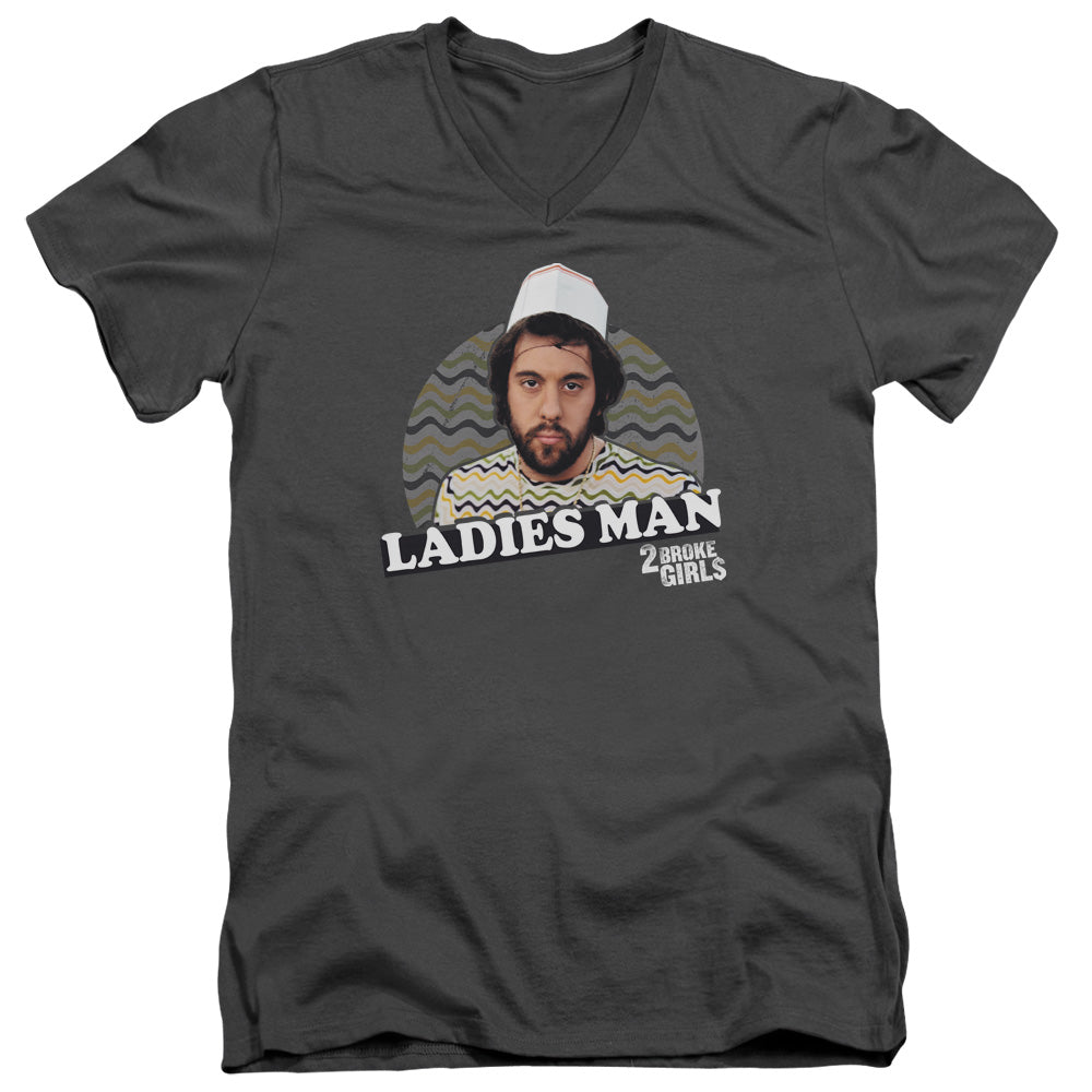 2 Broke Girls Ladies Man V-Neck T-Shirt