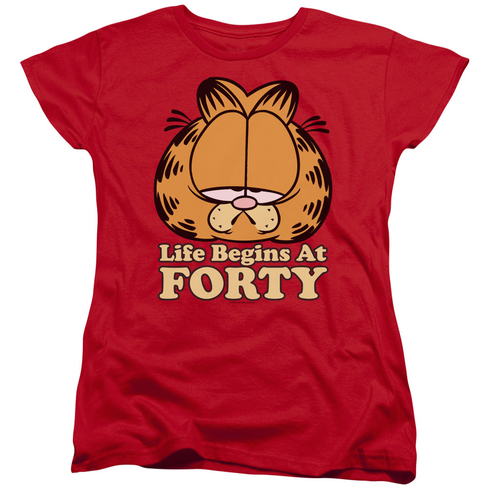 Garfield Life Begins At Forty Womens T-Shirt