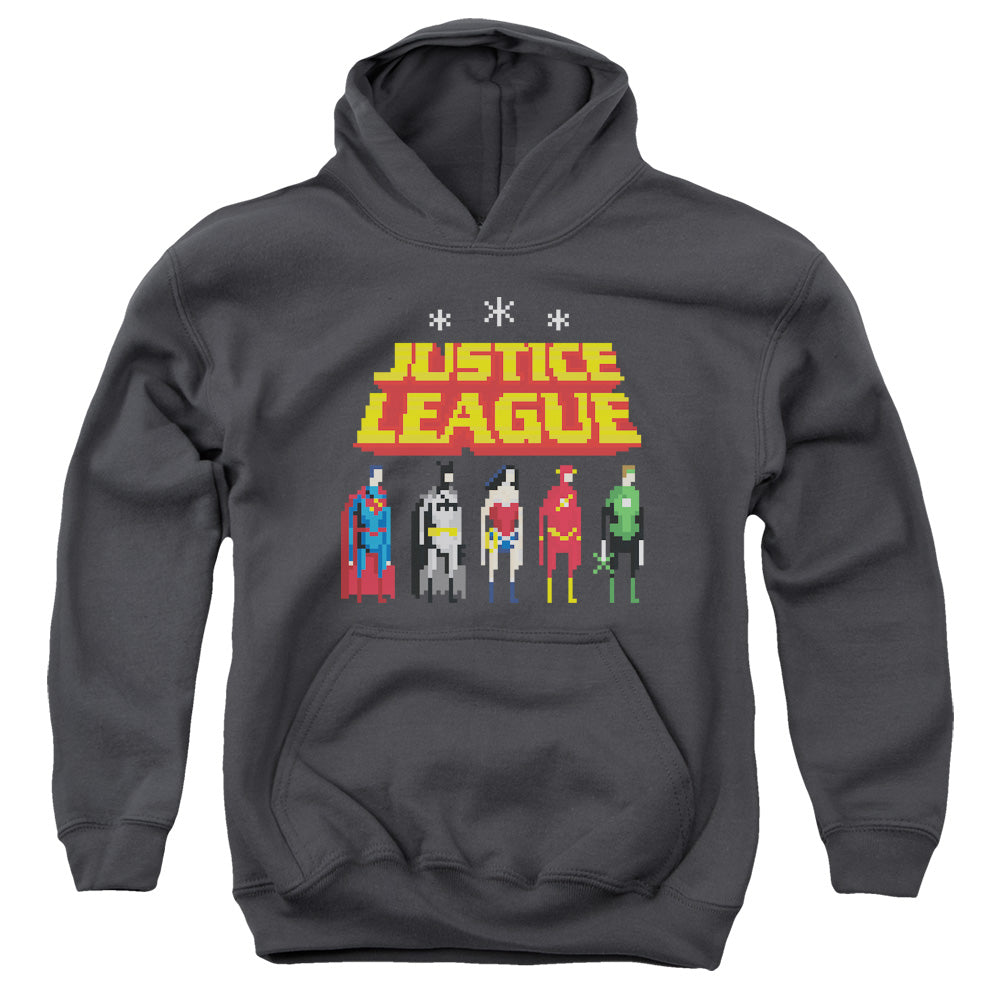 Justice League Standing Below Youth Hoodie