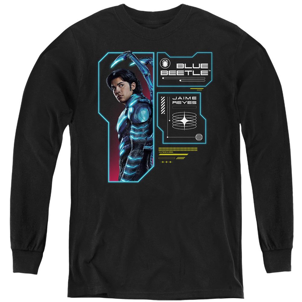 Blue Beetle Data Read Out Youth Long Sleeve T-Shirt