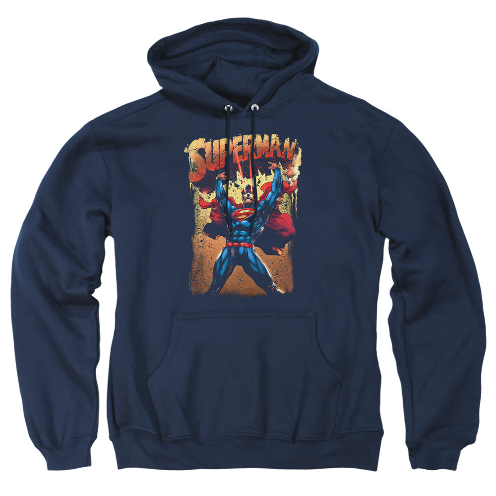 Superman Lift Up Navy Pullover Hoodie