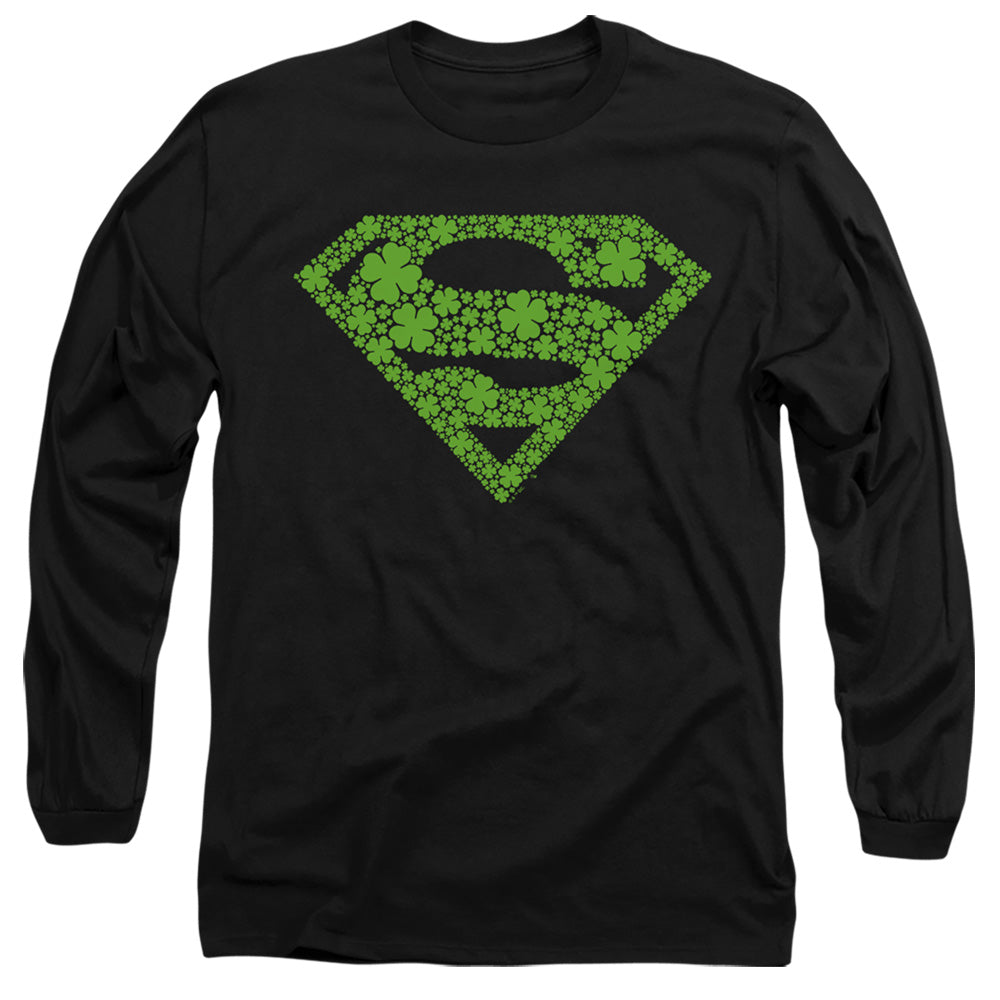 Superman St. Patrick's Day Shamrock Logo Long Sleeve T-Shirt